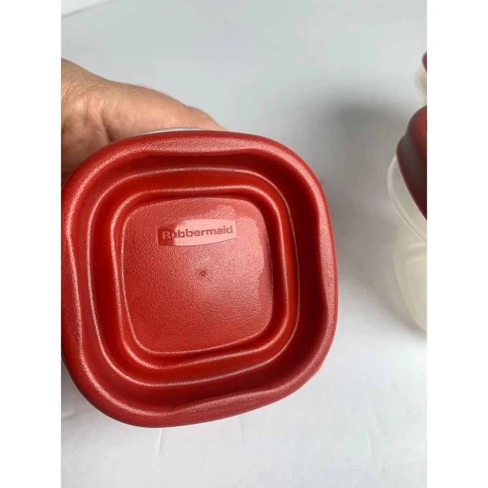 Rubbermaid TakeAlongs 4oz Small Snack‎ Food Storage Containers Red Lids Set of 3